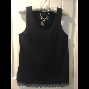 Ann Taylor Petite Lace Hem Tank
